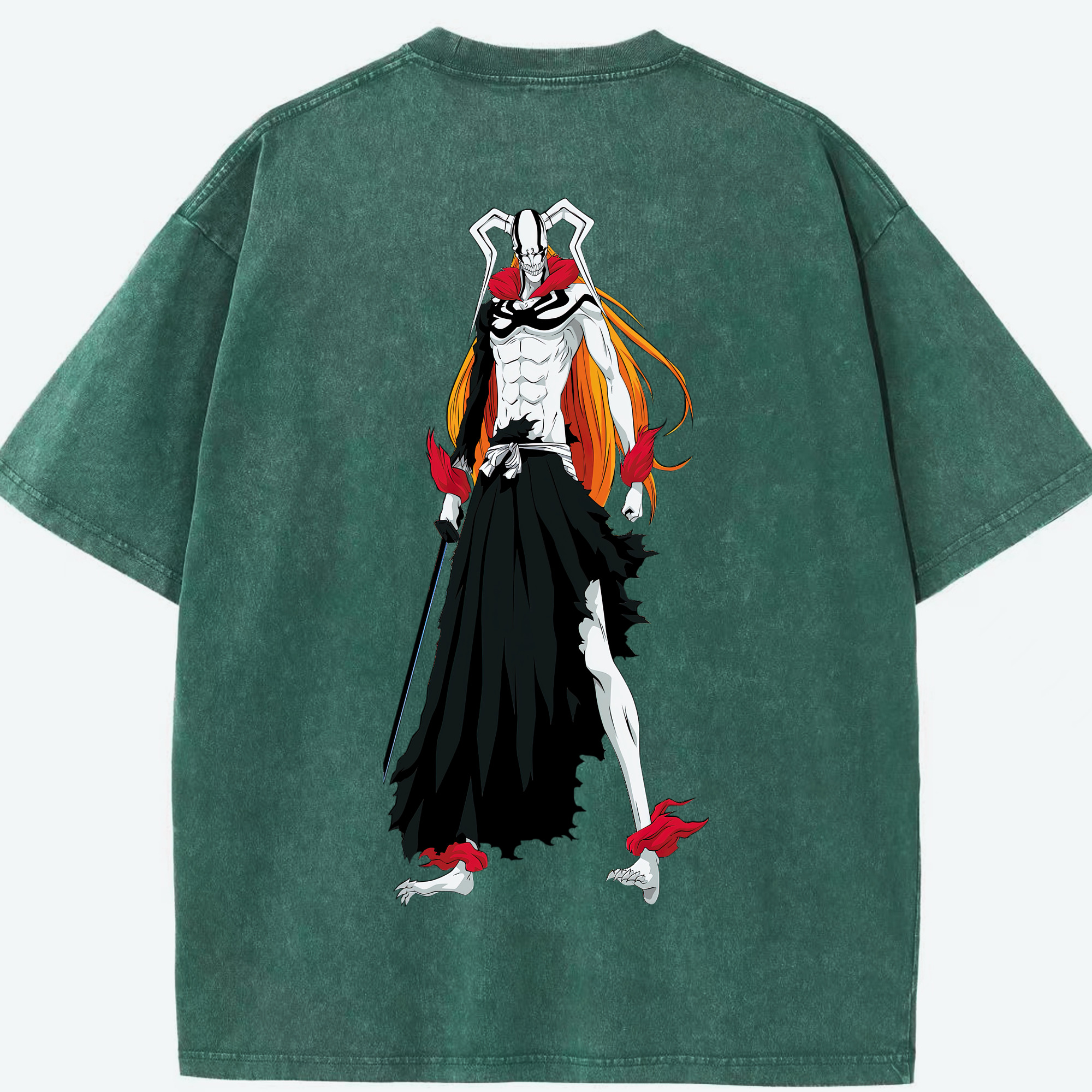 （画像用） ブリーチ 黒崎一護（くろさき いちご）BLEACH Kurosaki Ichigo 綿100% ヴィンテージ風 半袖Tシャツ（背面プリント）